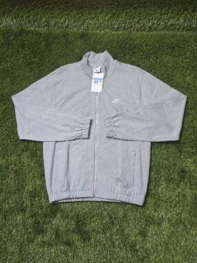 Nike Sportswear Club Full Zip Sweatshirt Mens Gray FQ3426-063 Size Medium
